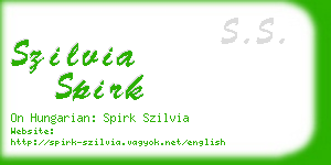 szilvia spirk business card